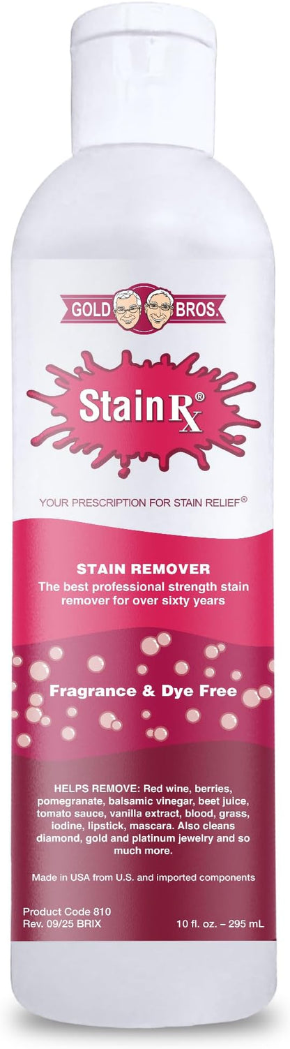 Stain Remover, Effectively Eliminates Stains from Wine, Berries & Blood on Fabrics, Carpets, Upholstery & Jewelry, Dye-Free, Free from Bleach, Peroxides & Phosphates, Made in USA, 10 oz