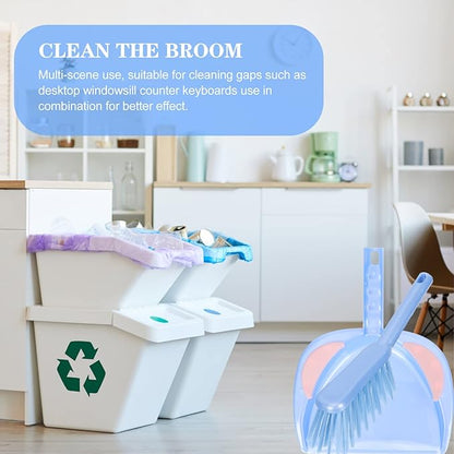 Zerodeko 1set Dustpan and Broom Home Cleaning Ergonomic Design for Desktop Car Interior and Narrow Corners Portable Dustpan Supplies Convenient Dust Cleaning Tools