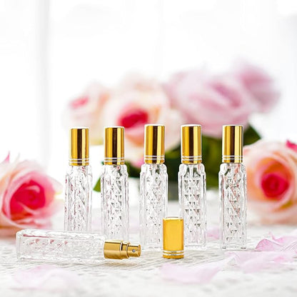 YU FENG 12pcs Glass Perfumes Bottle Empty Atomizer Refillable Spray Perfume Bottles Fine Mist Atomizer Cosmetic Container for Travel,10ml