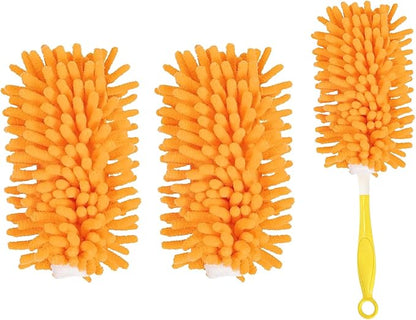 Reusable Duster Pads Compatible with Swiffer Hand Duster, 360 Duster Refill, Dusters Heavy Duty Refills, Microfiber Dusters Refills for Cleaning, Office, Ceiling Fan, 2 Pack (Handle is Not Included)