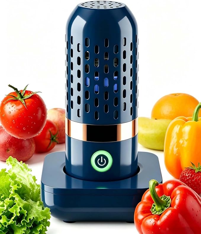 PurePod Produce Cleaner - PurePod Fruit Cleaner, Portable, No Scrubbing, Compact Fruit Vegetable Cleaning Device for Kitchen, Camping Travel, Waterproof Rechargeable Design (1PCS)