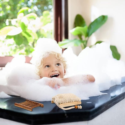 Soap Exfoliating Bag Holder Set Included Bathroom Wooden Soap Dish Pine Wood Soap Holder Tray Natural Bar Soap Pouch Mesh Bath Soap Saver Bag Container (Wood Color, Carbonized Color, 40 Pcs)