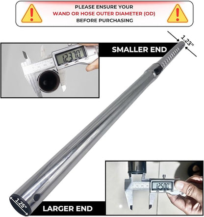 1.25 Inch Stainless Steel Vacuum Extension Wand Compatible with Vacuums using 1 1/4 Inch (1.25in) 32mm Accessories - 1 1/4 Vacuum Extension Tube for Shop Vac (Stainless Steel Extension Wand)