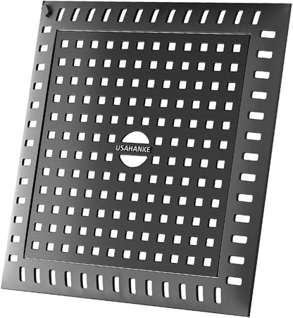 Drain Hair Catcher for Bathroom Sink,4.8" Stainless Steel and Silicone Shower Drain Covers Suitable for Drains and Bathroom Floors (1, Matte Black)