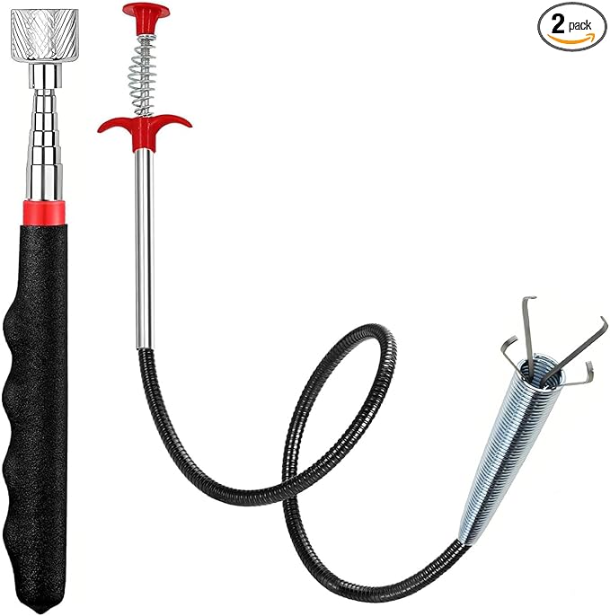 Magnetic Pickup Tool and Grabber Set, 35-inch Flexible Claw, 30-inch Telescoping Magnet with 20lb Pull Force