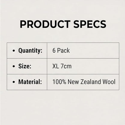 Premium XL Wool Dryer Balls 6 Pack - 100% Organic New Zealand Wool - Reusable Natural Fabric Softener - Reduces Wrinkles & Shortens Drying Time - XL Jumbo Size Set of 6