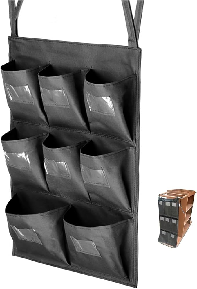 Replacement Janitorial Cart Bag with 8 Brass Grommets,25 Gallon Housekeeping cart Bag High Capacity Waterproof Thickened Commercial Janitorial Cleaning Cart Bag with 6 Brass Grommets (Black-8)