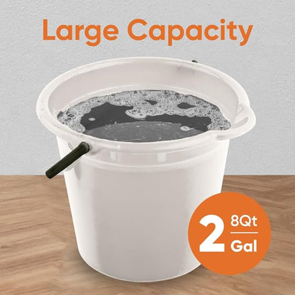 Superio Plastic Cleaning Bucket for Home, 2 Gallon Pail for Mopping with Large Spout - Bucket for Floor Mopping, Car Wash - Bowls for Camping, Fishing