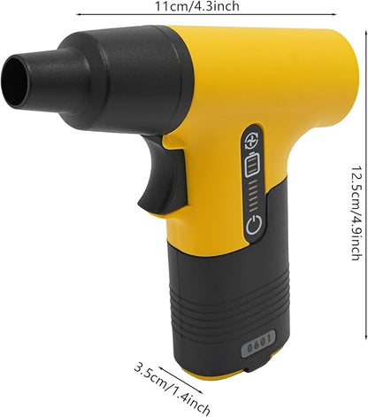 Electric Air Duster, 13000RPM Compressed Blower Fan Multi-Functional Tiny Electric Cleaner 3 Speeds Adjustable Rechargeable Air Blower for Keyboard PC Deep, Car, Home Cleaning (Yellow)