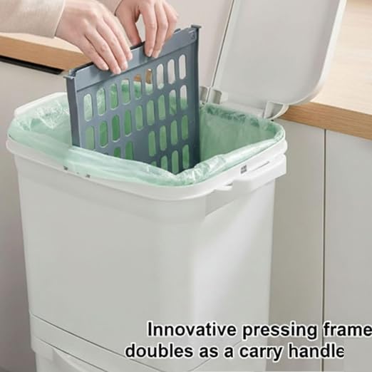 ANCHOR LANE Plastic Kitchen Trash Can 38L – (10 Gallon) Large Garbage Can with Lid, Heavy Duty Leakproof Waste Bin, Wheeled Indoor Trash-Can for Kitchen, Office, Garage & Commercial Use