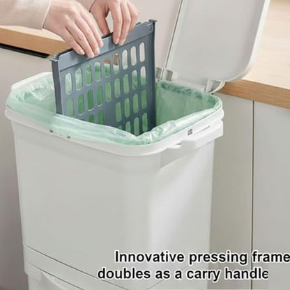 ANCHOR LANE Plastic Kitchen Trash Can 38L – (10 Gallon) Large Garbage Can with Lid, Heavy Duty Leakproof Waste Bin, Wheeled Indoor Trash-Can for Kitchen, Office, Garage & Commercial Use