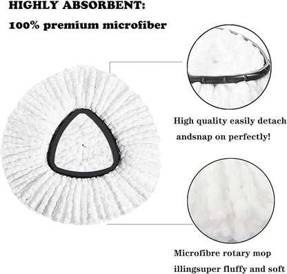 4 Pack Mop Replacement Heads for O-Ceda Mop Replace Head Spin Mop Heads Replacements, Microfiber Spin Mop Refills, Easy Cleaning Mop Head Machine Washable