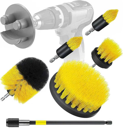 FORHOGAR 7 Pack Drill Brush Kit with Adapter Compatible with Scrub Daddy/Mommy Sponges and Extended Long Attachment, Accessorise Set for Grout, Floor, Tub, Shower, Tile, Bathroom and Kitchen