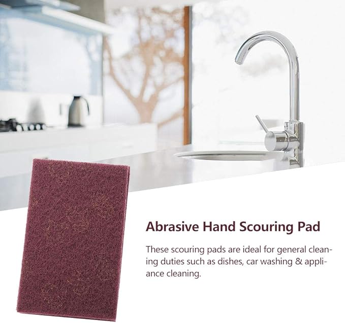 5pcs Industrial Abrasive Sponge Scourer Pads – Coarse Green Finishing Pads for Heavy-Duty Cleaning, Surface Prep & Rust Removal – Professional Grade Cleaning Sponges