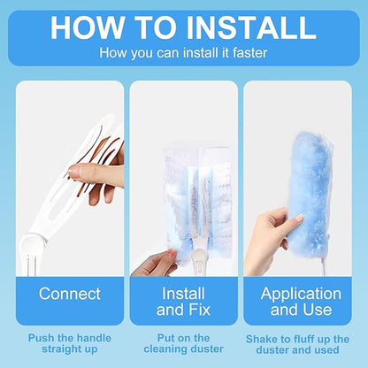Duster Refills,Disposable dusting Brush Set Compatible with Swiffer Duster Refills for Furniture,Ceiling Fans, Electronics Multisurface Dusters with 4X Microfibers, Unscented (Blue, 40 PCS)