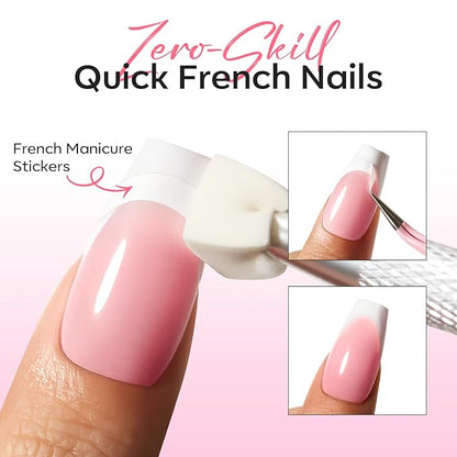 modelones Pat Paint Gel Nail Polish, 2 Colors Soak Off UV Patting Gel Polish Pigmented Colors for Ombre & Gradient & Blush Blooming & French Tip Nail Art, Ivory Blush