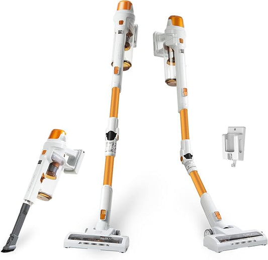 Kenmore DS4030.01 CSV Upgrade Cordless Stick Vacuum with EasyReach Wand, HEPA Filter & LED Headlight, Converts to Lightweight Handheld for Hardwood Floors, Carpet & Pet Hair, Orange
