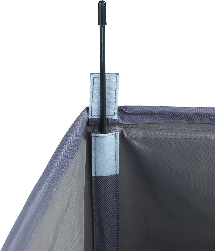 WENKO Trivo Basket, Laundry Sorter, with Lid, Hamper, Laundry Bin, 3 Section, 3 Bag, Room Storage, 30.64 gallon/22" x 23.6" x 13.8", Grey