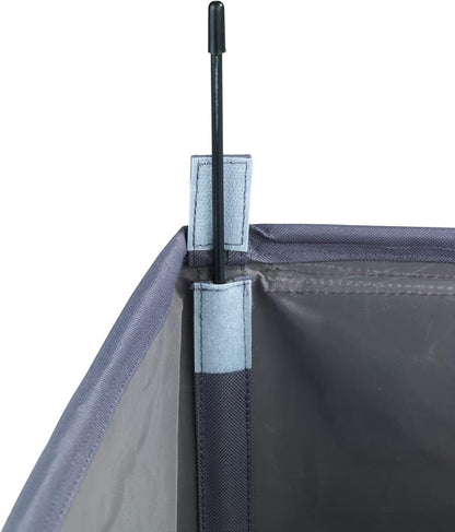 WENKO Trivo Basket, Laundry Sorter, with Lid, Hamper, Laundry Bin, 3 Section, 3 Bag, Room Storage, 30.64 gallon/22" x 23.6" x 13.8", Grey