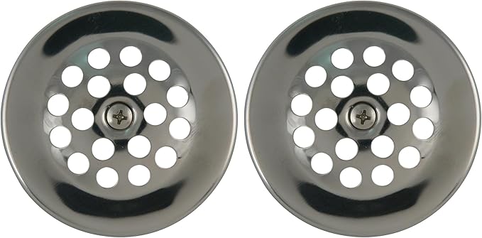 Plumb Pak PP826-64 Bathtub Dome Grid Strainer with Screw, 3", Polished Chrome (Pack of 2)