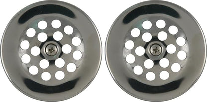 Plumb Pak PP826-64 Bathtub Dome Grid Strainer with Screw, 3", Polished Chrome (Pack of 2)