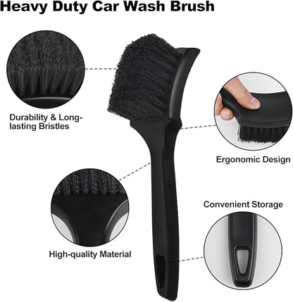 Wheel Brush, Wheel & Rim Cleaner Brush, Tire Brush, Wheel Cleaning Brush, Bendable & Durable Car Wheel Brush Set, Car Detailing Brushes, Wheel Brushes for Cleaning Wheels