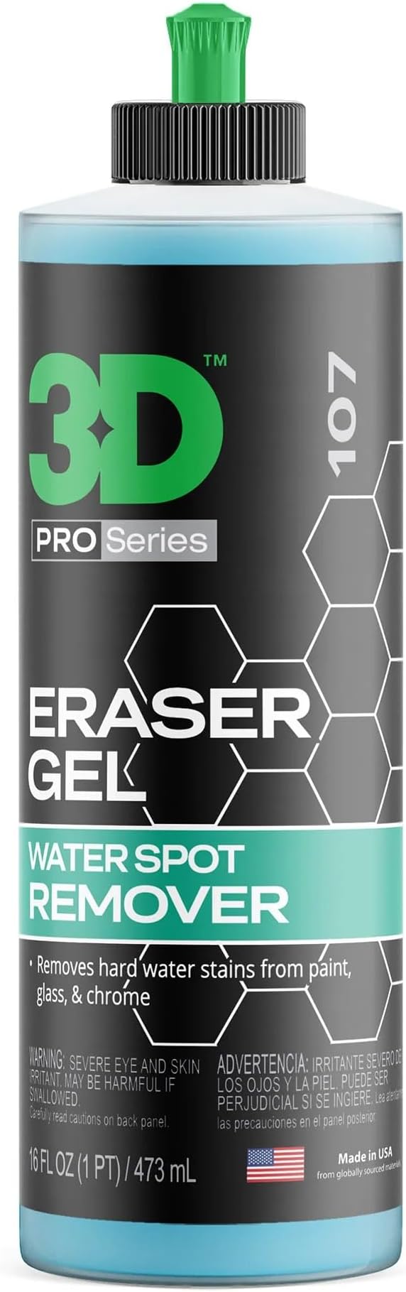 3D Eraser Gel Hard Water Spot Remover & 3D Metal Polish – Clean & Restore – Removes Hard Water Stains & Revives Metal Surfaces – 16oz