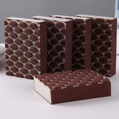 Magic Emery Cleaning Sponge Double Sided Scrubber for Kitchen Heavy Stain Removal Rust and Scale Eraser for Pots Sinks Ovens Cookware Kitchen Cleaning