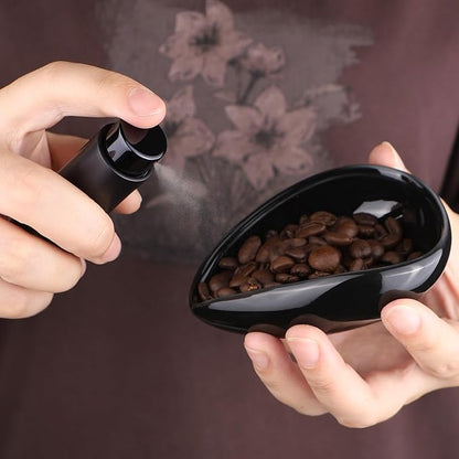 Coffee Bean Dosing Cup and Spray Bottle Set - Ceramic Espresso Accessories Kit, 8ml Static Reducing Sprayer for Cafe, Home Use | Barista-Approved Dosing Tools