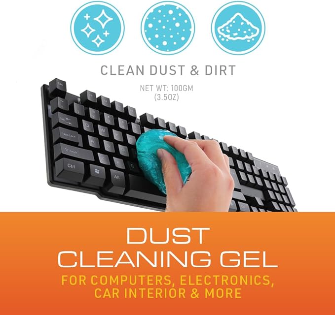 Xtreme Dust Cleaning Gel for Computers, Keyboards, Electronics, Car Interiors, and More, Designed to Easily Remove Dust and Dirt from Hard-to-Reach Places, Electronic Safe, 3.5 oz