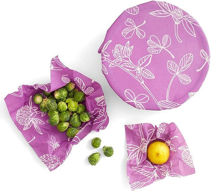 Zelten Beeswax Reusable Food Wraps - (3 Packs, 3 Sizes S,M,L) Plastic and Silicone Free, Eco-friendly Wrap, Wax Paper for Food,Tangerine