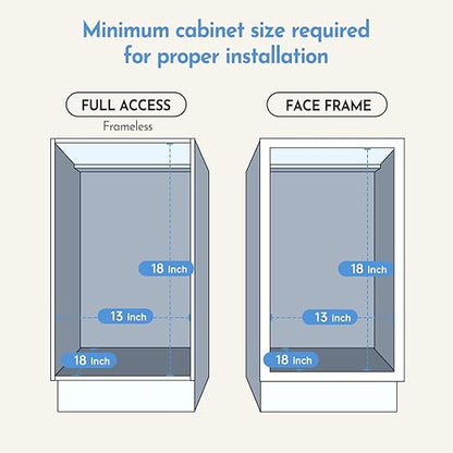 Tanamu Pull Out Trash Can Under Cabinet & Under Sink Garbage Can Pull Out，Heavy Duty Cabinet Organizer Roll Out Kit，Requires 13" W X 18" D Minimum Cabinets， Black Finish， (Waste Bin Not Included)