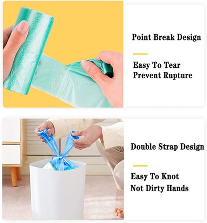 100 Count 4 Gallon Trash Bags, Small Colorful Garbage Bags with Handle for Home Office Bathroom Trash Can