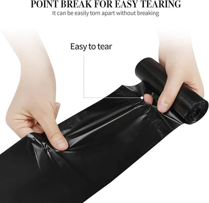 5 Rolls Small Trash Garbage Bags, 4 Gallon Strong Thin Material Disposable Kitchen Garbage Bags, Durable Plastic Trash Bags for Office Home Bedroom Garden Waste Bin, 100 Counts (Black)