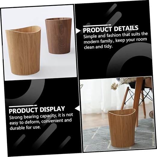 PRETYZOOM Kitchen Trash Can Compost Bin for Outdoor Indoor Bathroom Waste Bucket Lidless Garbage Can Organizer
