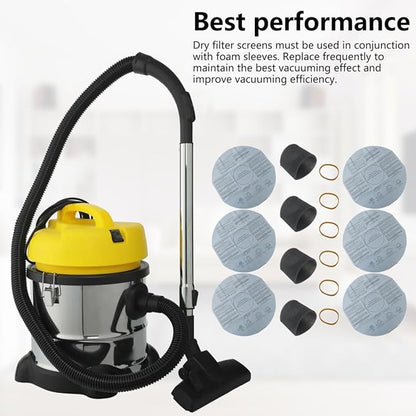 6x Filters 90107/90137 and 4x Foam Sleeve 90585 & 6x Retaining Bands Fit for shop vac mini 1 gallon: 2011600(2E200); 1x1 vac: 2010100; Fit for Shop vac hang up (2015 Model)（16 Pieces)(2025 New)