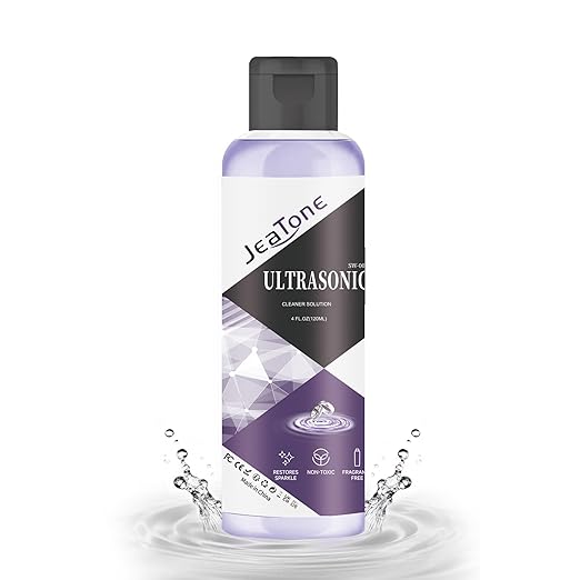 Ultrasonic Jewelry Cleaner Solution for Ultrasonic Cleaner Machine, Professional Cleaning of Jewelry, Diamonds, Gold, Silver, Remove Odors, Discoloration & Stains, Peach Scent, Purple, 4oz