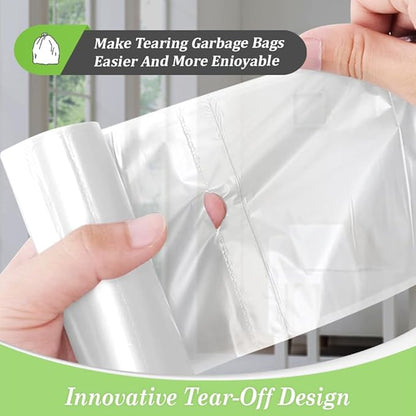 3 Gallon 330 Counts Small Trash Bags 3 Gallon 3.1 Gallon 3.2 Gallon fit 10 liter Garbage Bags by Teivio, Waste Basket Bags,Bathroom Trash Can Bin Liners, Plastic Bags for home office kitchen, Clear