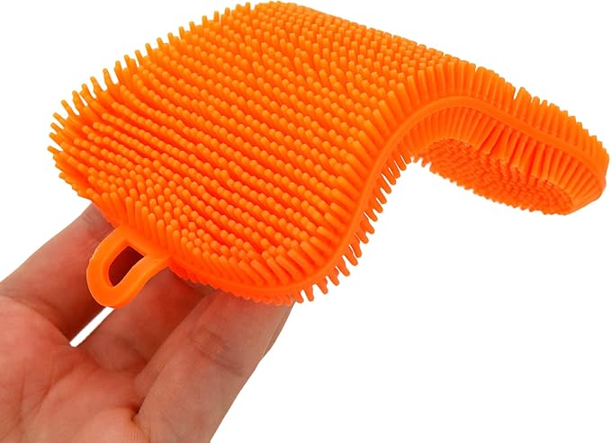 6 Colors Silicone Cleaning Scrubber，Colored Sponges for Dishes for Cleaning Silicone Scrubber Kitchen