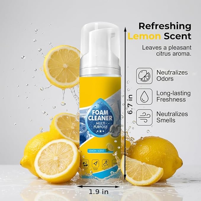 Eadwe Foam No-Rinse Cleaner, 2026 New 4-in-1 Multi-Enzyme Foam Spray Cleaner, All-Purpose Deep Cleaning Spray for Car Interior, Kitchen Grease, Bathroom Tiles, Sofa Upholstery (1Set)