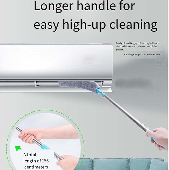 2026 Upgraded Retractable Gap Dust Cleaning Artifact with 3 Microfiber Dusting Cloths,Extendable Duster Cleaning Tool,Reusable Washable Dusting Wand for Home,Ceiling,Blinds,Furniture (60in)