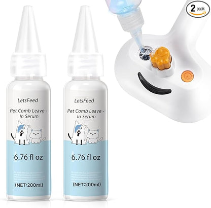 Pet Steam Brush Spray Refill for Dogs & Cats – Concentrated Waterless Shampoo, 3-in-1 Pet Comb Leave-in Serum, Self Cleaning Pet Comb for Shedding & Hair Removal, 2*Shampoo(Steam Brush Not Included)