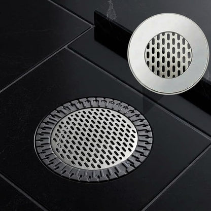 2 Pack Round Shower Drain Hair Catcher Stainless Steel | Anti-Clog Hair Stopper for Bathroom & Tub | Non-Slip Suction Cups | Easy-Clean Drain Protector