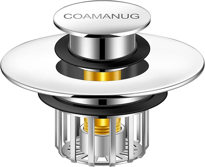 coamanug Bathtub Stopper | Shower Drain Hair Catcher, Pop-up Tub Stopper with Strainer | Bathroom Drain Plug | Drain Protector for 1-1/2 to 1-3/4"" Bath Drain Hole