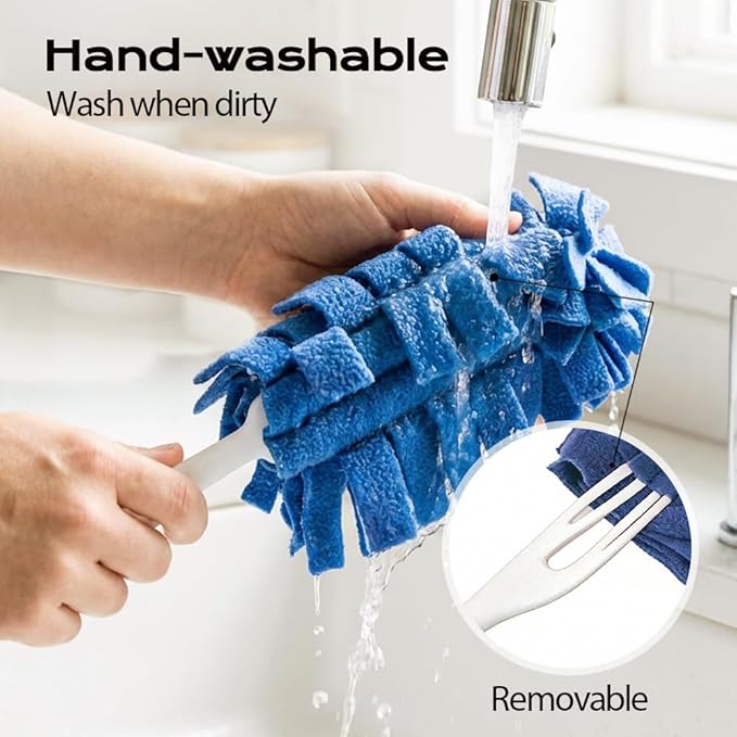 360° Electrostatic Duster Refills, 2026 New Washable & Reusable Microfiber Pads Fleece Duster Refill Compatible Tools for Cleaning Home, Blinds, Car, Pet, Furniture, Fans (Green)