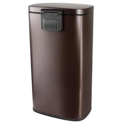 Elama Kitchen, Home and Office Versatile Step Trash/Recycling Bin with Slow Close Mechanism (3 Piece 7.9 Gallon + 2 x's 1.32 Gallons Bronze)