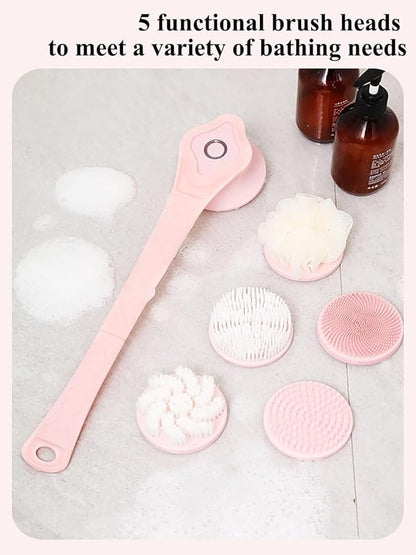 Electric Body Brush for Shower, Rotating Back Scrubber, Waterproof Rechargeable, Deep Cleansing