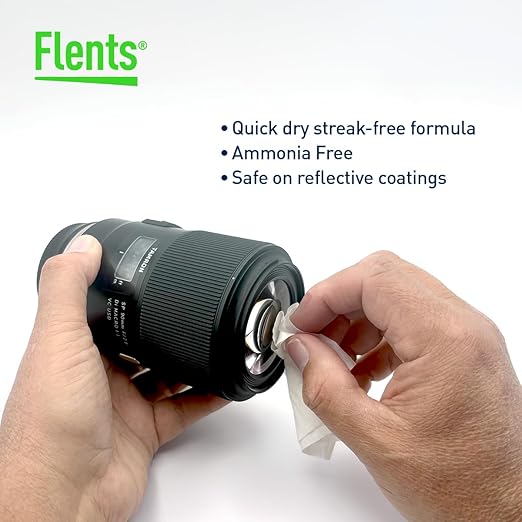 Flents Lens Wipes, Wipe 'N Clear, 150 Count, Pre-Moistened, Streak-Free, Safe for Glasses, Sunglasses, Gentle Cleaning, Clear Vision, Individually Wrapped for Travel & Convenience, Made in the USA