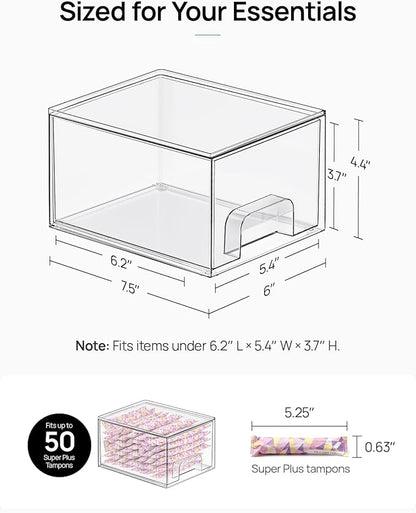 Vtopmart 12 Pack Small Clear Stackable Storage Drawers, Acrylic Bathroom Makeup Organizer, Plastic Storage Bins For Vanity, Undersink, Kitchen Cabinets, Pantry, Home Organization