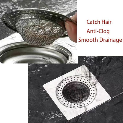 Shower Drain Hair Catcher, Shower Drain Basket, Easy to Clean Stainless Steel Mesh Hair Trap, Reusable Anti-Clog Drain Strainer Filter for Bathroom Sink, Shower & Tub, Fits 3-Inch Inner Diameter Holes